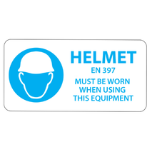 Helmet Must Be Worn Labels (50x25mm)