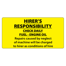 Hirer’s Responsibility Labels