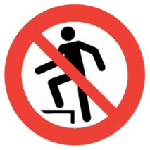 ​No Stepping on Surface Labels 100mm