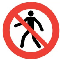 ​No Thoroughfare Labels 100mm