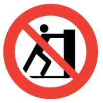 No Pushing Labels 100mm