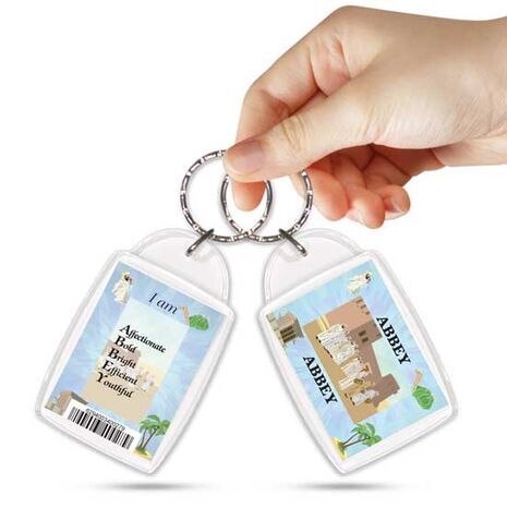 KPK 002 ABBEY Personalised Name Souvenir Keyring With Qualities