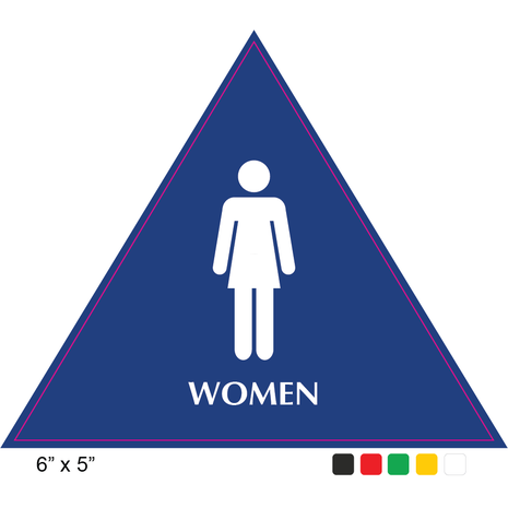 Waterproof Sticker Toilet Signs Labels- For Women - Triangle
