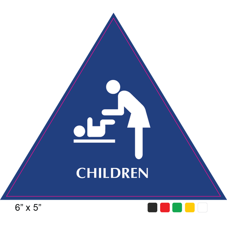 Waterproof Sticker Toilet Signs Labels- For Children - Triangle