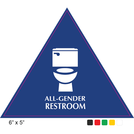 Waterproof Sticker Toilet Signs Labels- All Gender Restroom - Triangle