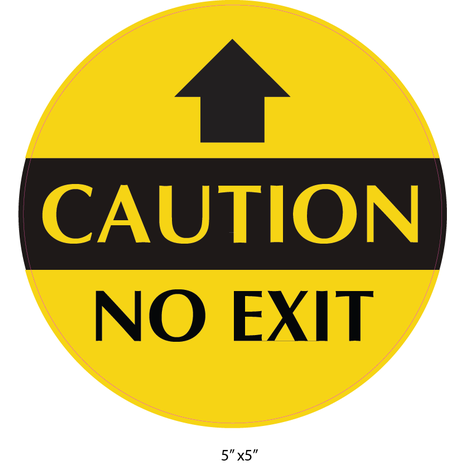 Waterproof Sticker Door Signs Labels- Caution No Exit 004 B