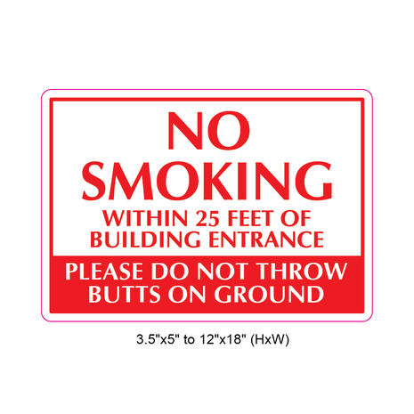 Waterproof Sticker No Smoking Signs Labels- NSS 006