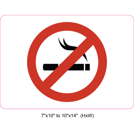 Waterproof Sticker No Smoking Signs Labels- NSS 024