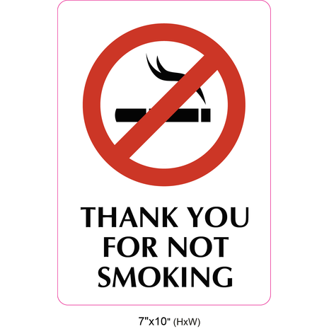 Waterproof Sticker No Smoking Signs Labels- NSS 045