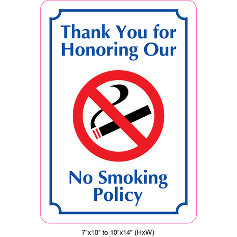 Waterproof Sticker No Smoking Signs Labels- NSS 049