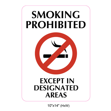 Waterproof Sticker No Smoking Signs Labels- NSS 083