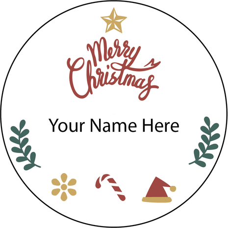 Personalised Christmas Gift Sticker -007- Waterproof Labels x Pack of 24 