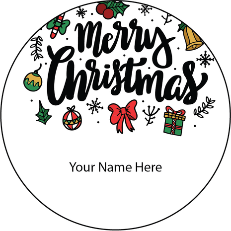 Personalised Christmas Gift Sticker -012- Waterproof Labels x Pack of 24 