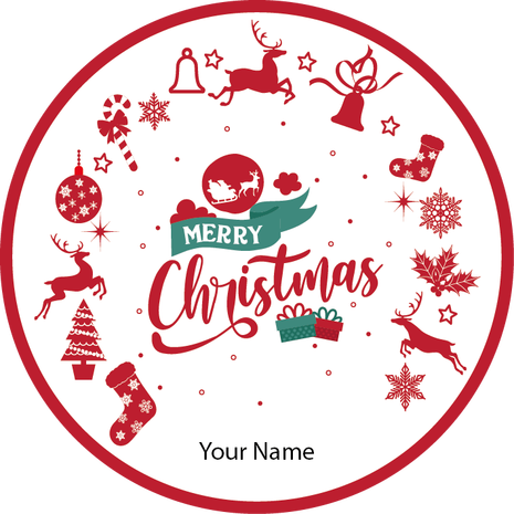 Personalised Christmas Gift Sticker -053- Waterproof Labels x Pack of 24 