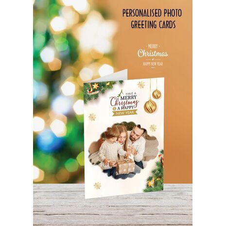 5x7 Folded Personalised Christmas Greeting Cards -038