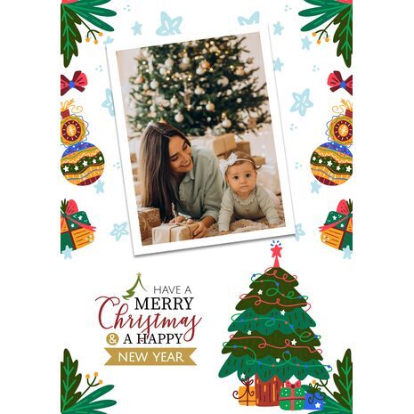 5x7 Folded Personalised Christmas Greeting Cards -042