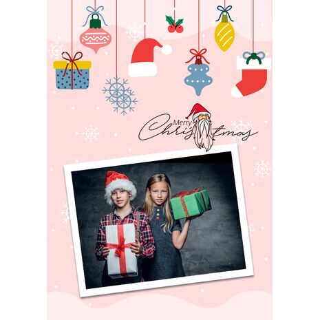 5x7 Flat Personalised Christmas Greeting Cards -013
