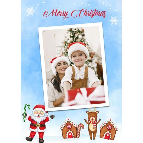 5x7 Flat Personalised Christmas Greeting Cards -031