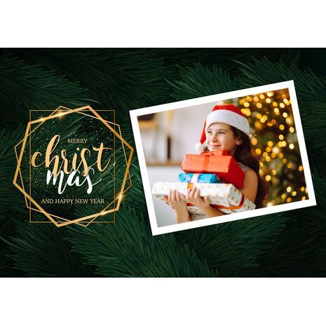 5x7 Flat Personalised Christmas Greeting Cards -035