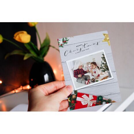5x7 Flat Personalised Christmas Greeting Cards -005