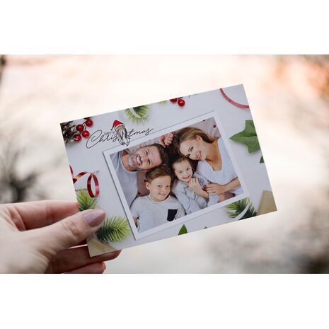 5x7 Flat Personalised Christmas Greeting Cards -009