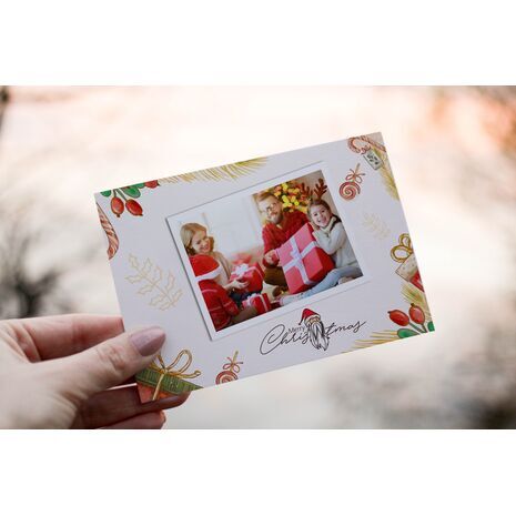 5x7 Flat Personalised Christmas Greeting Cards -010
