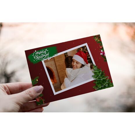 5x7 Flat Personalised Christmas Greeting Cards -014