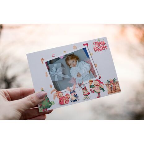 5x7 Flat Personalised Christmas Greeting Cards -022