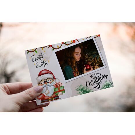 5x7 Flat Personalised Christmas Greeting Cards -024