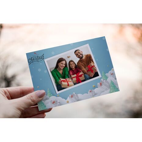 5x7 Flat Personalised Christmas Greeting Cards -033
