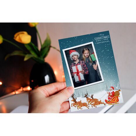 5x7 Flat Personalised Christmas Greeting Cards -034