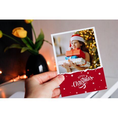 5x7 Flat Personalised Christmas Greeting Cards -039