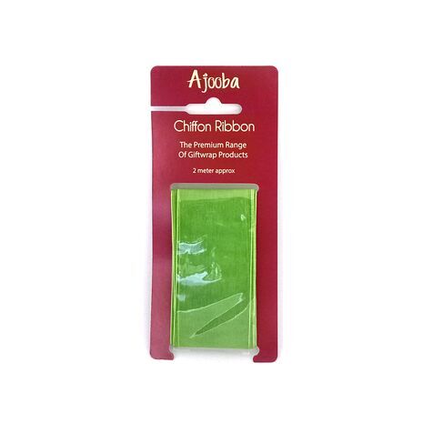 Ajooba Chiffon Ribbon Gift for Wrapping Green 2 meter