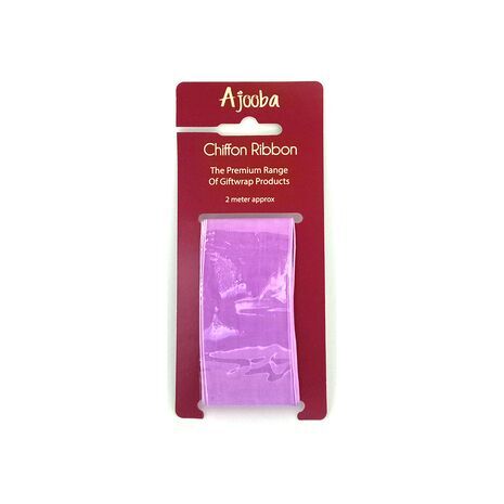 Ajooba Chiffon Ribbon for Gift Wrapping Light Purple 2 meter