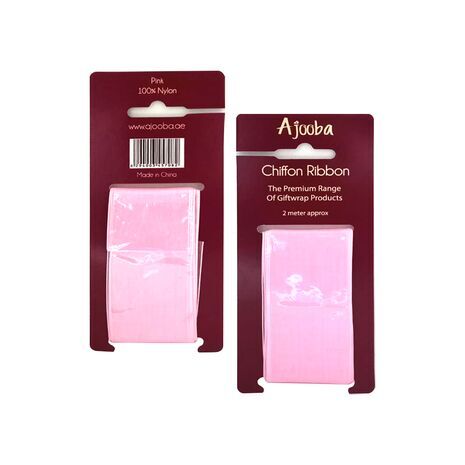 Ajooba Chiffon Ribbon Gift for Wrapping  Pink 2 meter