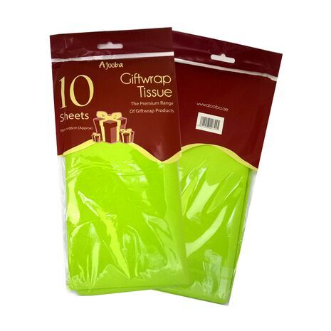  Ajooba Giftwrap Tissue Green - 50 cmX 66 cm 4 Pcs  