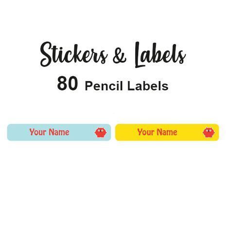 Pencil Labels 80 pc Jamie