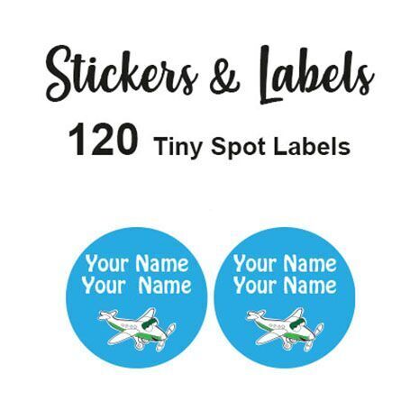 Tiny Spot Labels 120 pc - plane