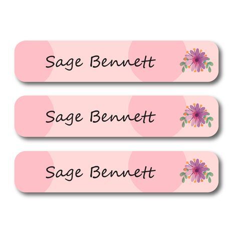 Vector Flower-Pack of 30 Large waterproof labels