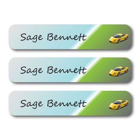 Racing Cars-Pack of 30 Large waterproof labels