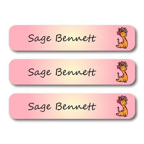 Tiara Giraffe-Pack of 30 Large waterproof labels