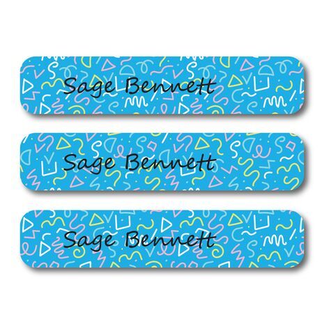 Blue Confetti-Pack of 30 Large waterproof labels
