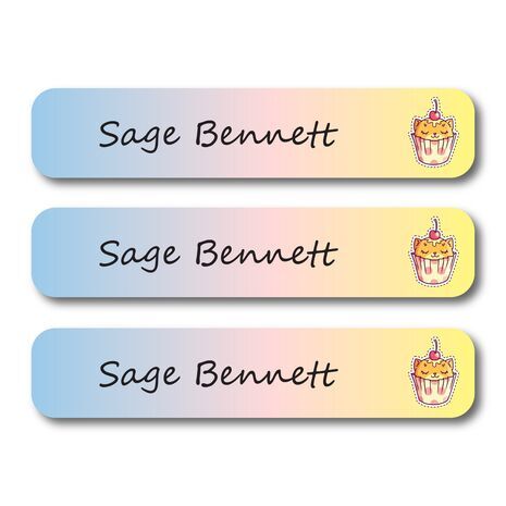 Kitty Cupcake-Pack of 30 Large waterproof labels