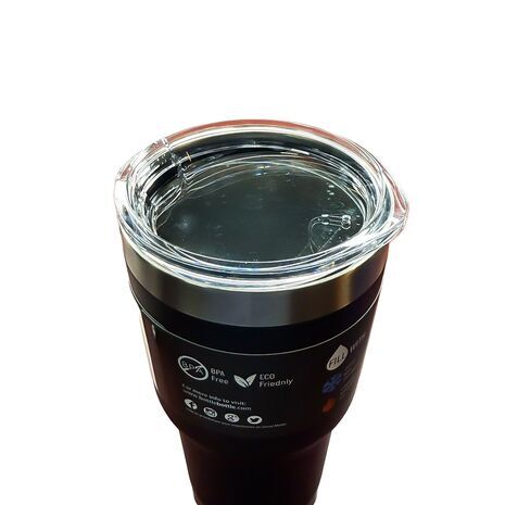 30oz Stainless Steel Insulated Travel Tumbler with Lid, 890ml (Black)