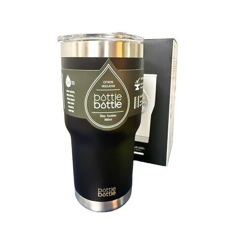30oz Stainless Steel Insulated Travel Tumbler with Lid, 890ml (Black)
