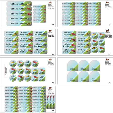 Racing Cars-Value Pack of 111 labels