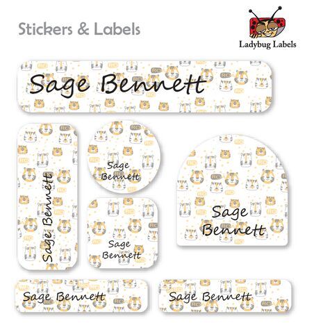 Stripe Tiger-Value Pack  of 111 labels