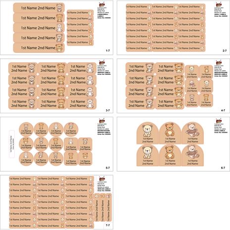Bow Teddy-Value Pack of 111 labels