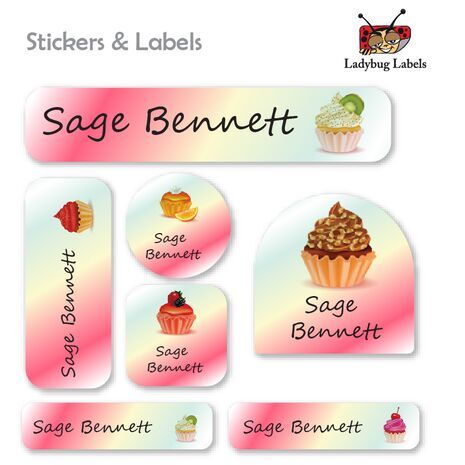 Kiwi Cupcake-Value Pack of 111 labels