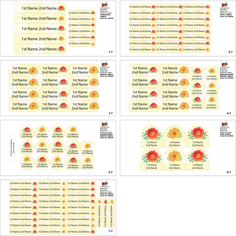 Turning Flower-Value Pack of 111 labels